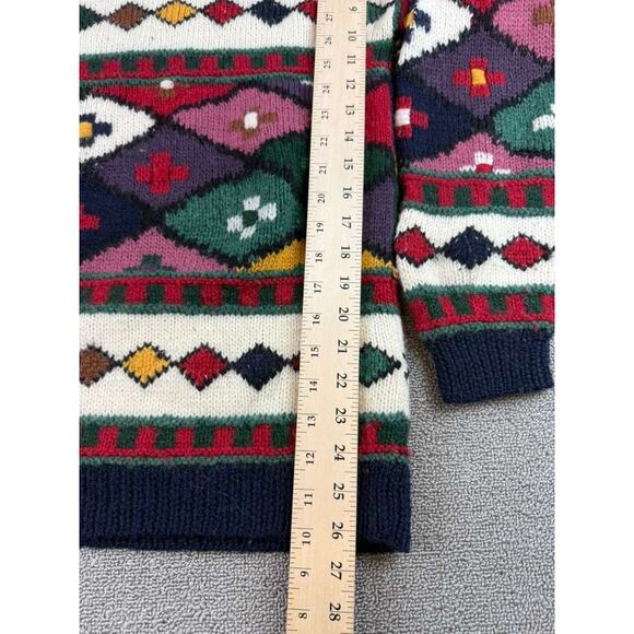 Vintage Graham And Gunn Sweater 1S Multi Color 100% Wool Hand Framed Hong Kong - Picture 8 of 9